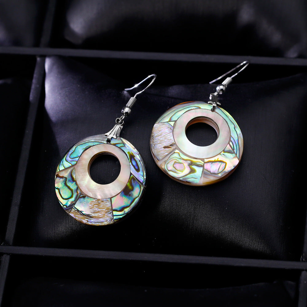 Wholesale Natural Shell Round Earrings
